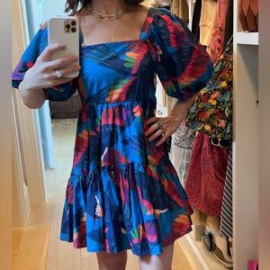 Farm Rio Rainbow Macaw Mini Short Dress Size XS